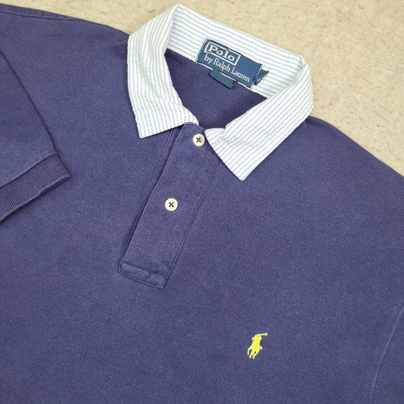 Polo Ralph Lauren Other - Vintage Polo Ralph Lauren Polo Shirt Mens S Blue Seersucker Collar Preppy